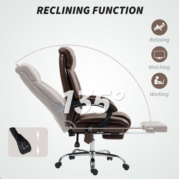 6-point massage office chair with remote control, dark brown