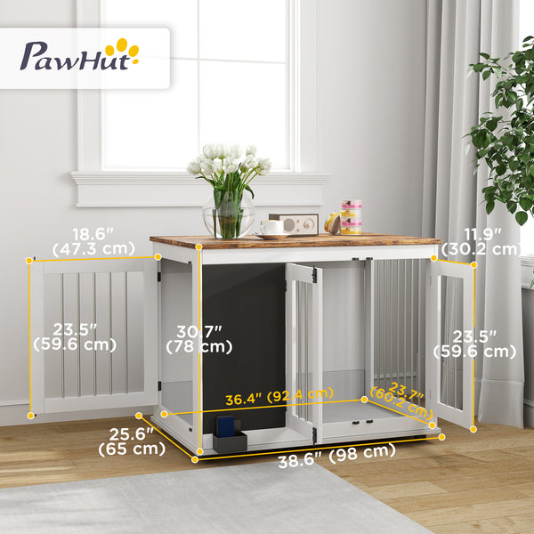 39" hutch with blackboard, three doors, white