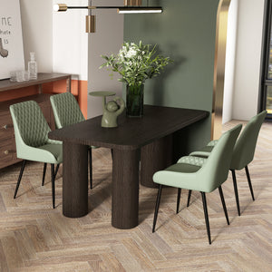 Set of 2 green upholstered kitchen chairs