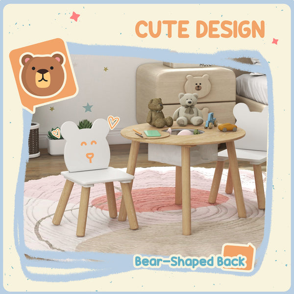 Activity table and chair set with bear-shaped chairs