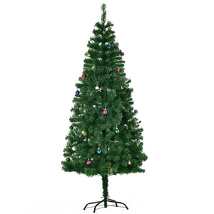 6ft Green Artificial Christmas Tree with Decoration