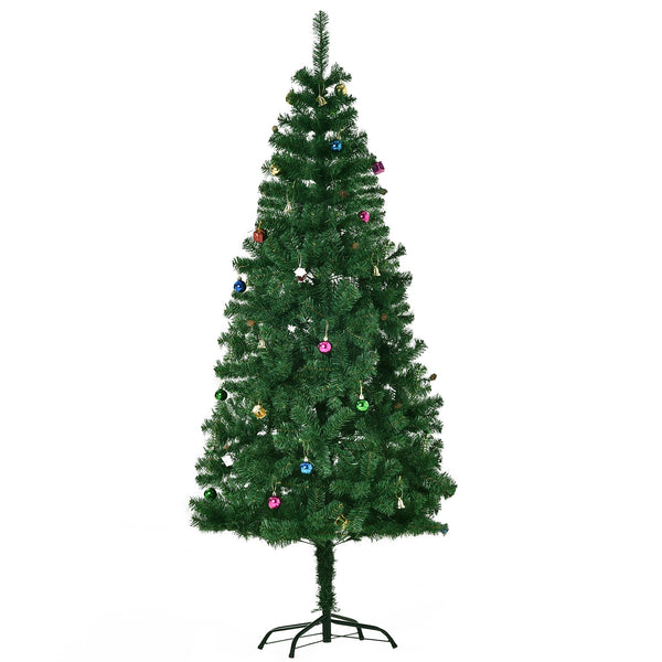 6ft Green Artificial Christmas Tree with Decoration