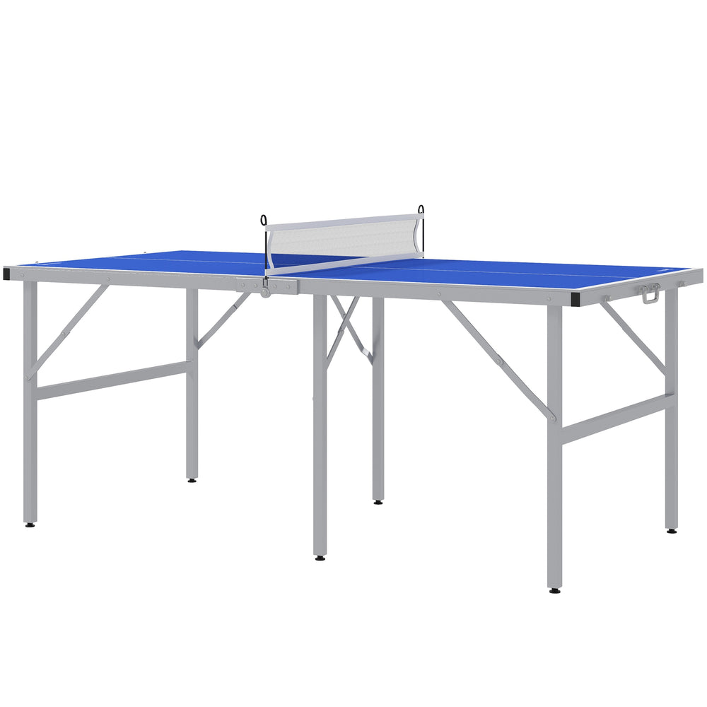 Portable Ping Pong Table with Net and Accessories, Blue