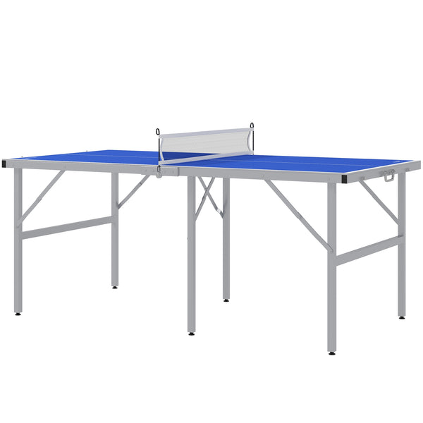 Portable Ping Pong Table with Net and Accessories, Blue