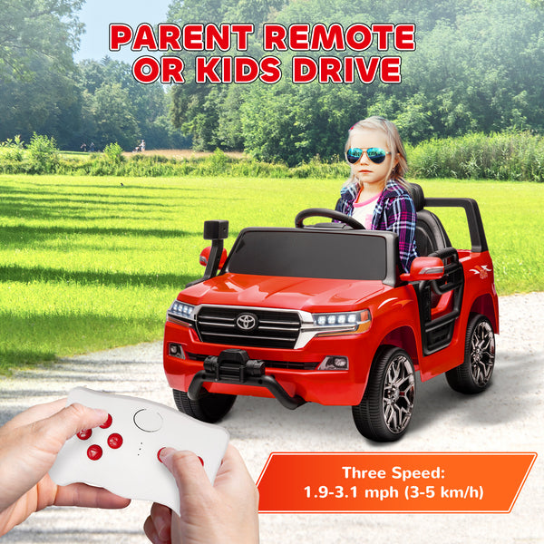 Licensed Toyota Land Cruiser 12V with Remote Control, Red