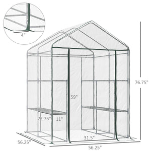 Portable garden greenhouse with 8 shelves