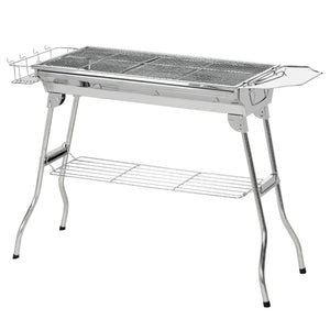 Portable stainless steel charcoal barbecue