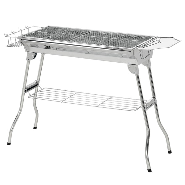 Portable stainless steel charcoal barbecue
