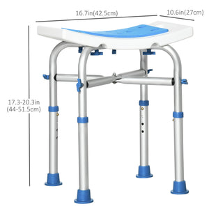 Height-adjustable shower chair with suction cup feet