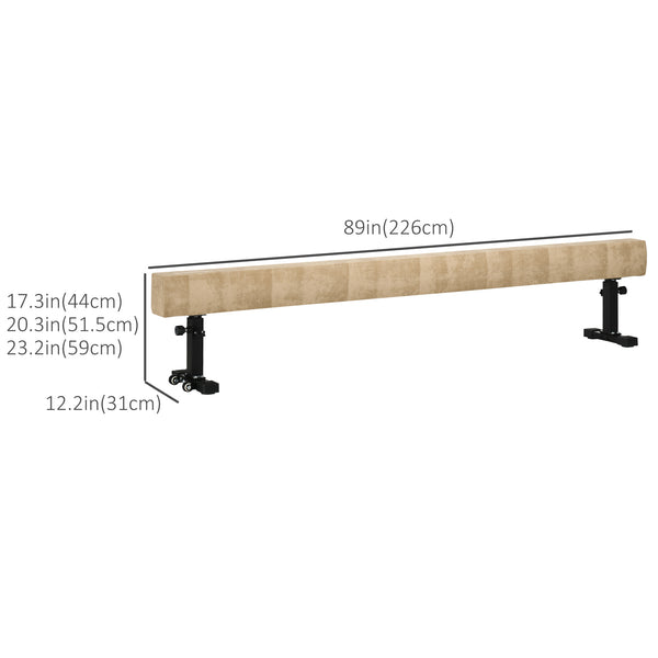 2.3m Adjustable Balance Beam with Wheels