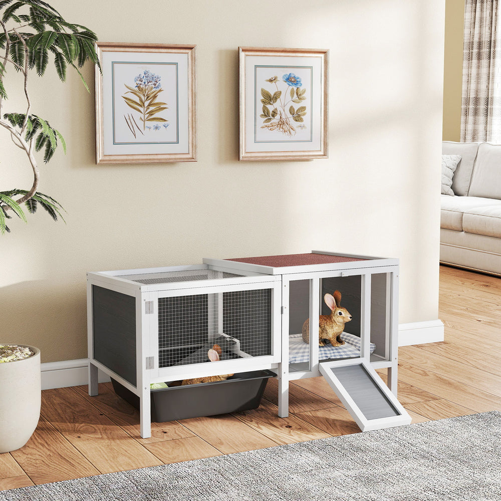 Hutch with run, opening roof, removable drawer and ramp
