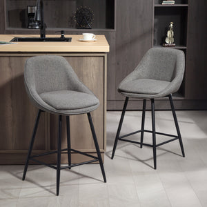 Set of 2 bar stools, dark grey