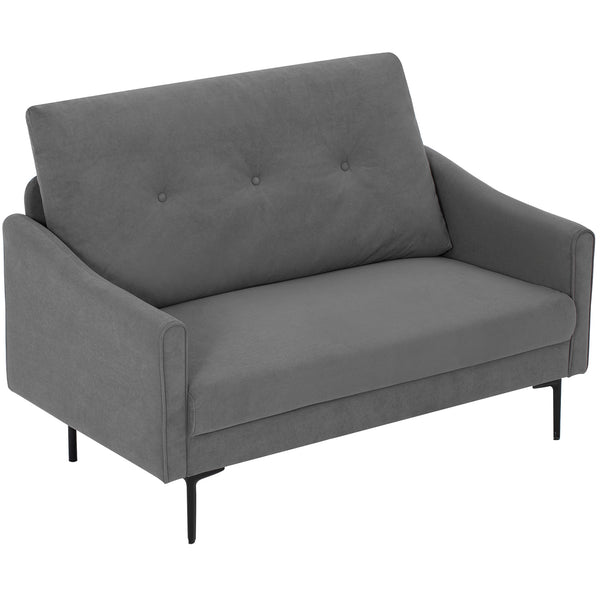 2 seater sofa with high resilience foam, thick padding, gray