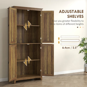 Storage unit with doors and shelves, brown