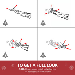 6ft Pre-Lit Artificial Christmas Tree with Warm White LED Light