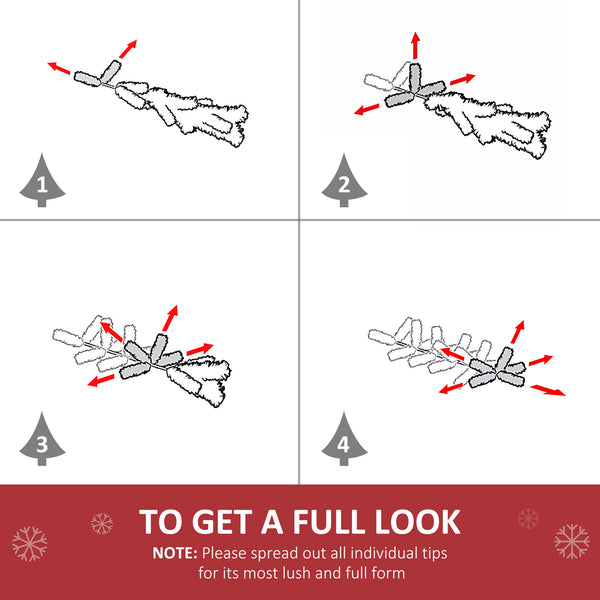 6ft Pre-Lit Artificial Christmas Tree with Warm White LED Light