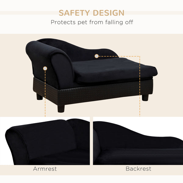 Sofa bed with integrated storage, black