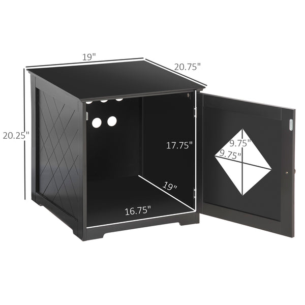 Concealed Cat Litter Box Cabinet, Easy Assembly, Black