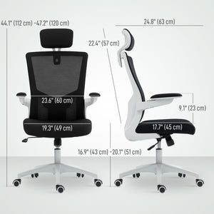 Ergonomic office chair with lumbar support and headrest, black