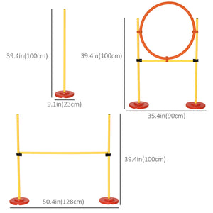 Portable dog agility training obstacle set