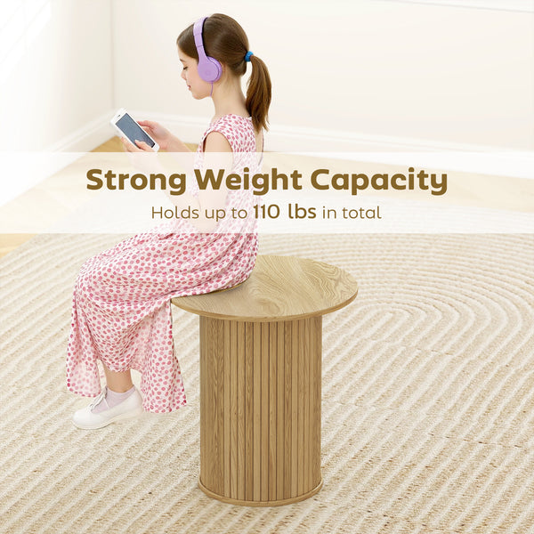 Round and fluted side table