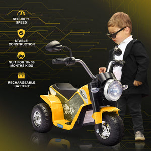 6V 3-wheel electric motorcycle, yellow