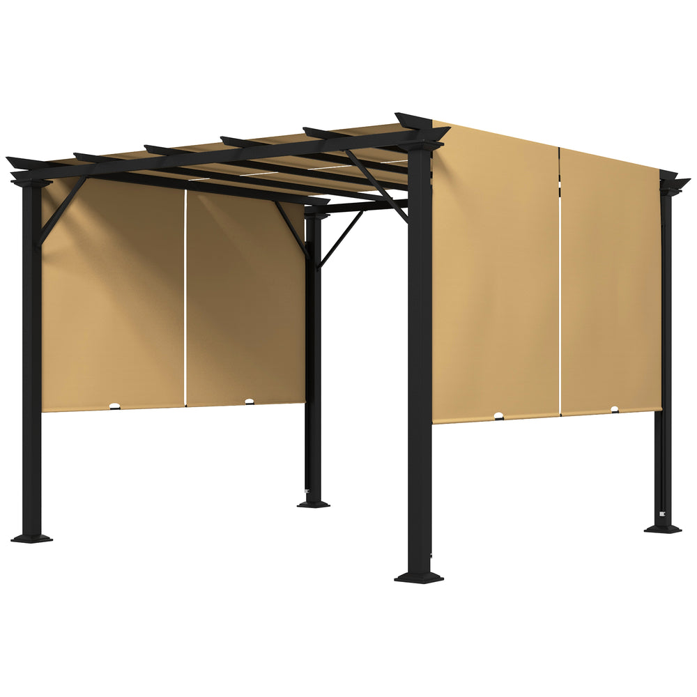 Retractable pergola 10 x 10, brown
