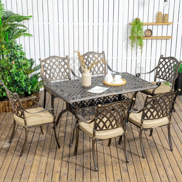 7-piece cast iron outdoor dining set