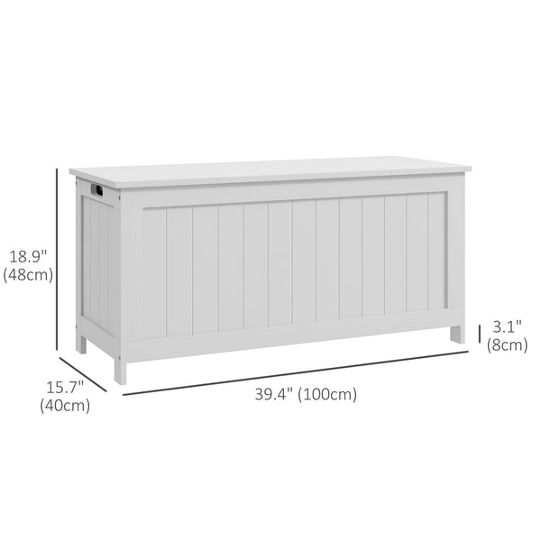 Storage chest with 2 safety hinges, white