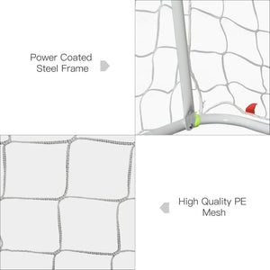Soccer goal (m) with metal frame, PE net, white