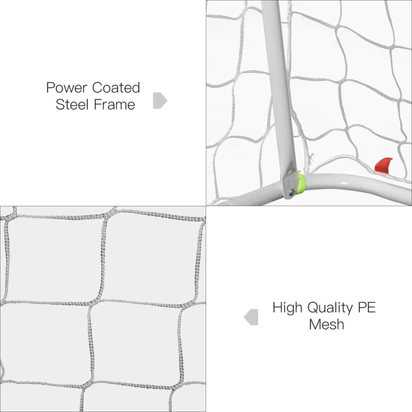 Soccer goal (m) with metal frame, PE net, white