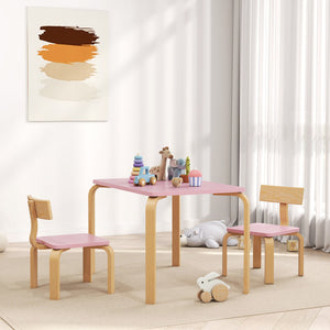 Table and 2 chairs set, pink