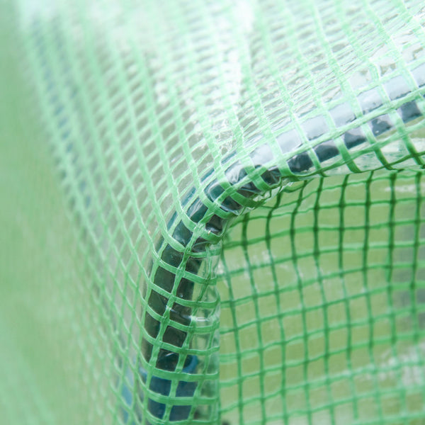 Garden greenhouse with door and top window