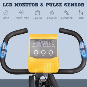 3-in-1 Folding Exercise Bike with 8-Level Magnetic Resistance, Yellow