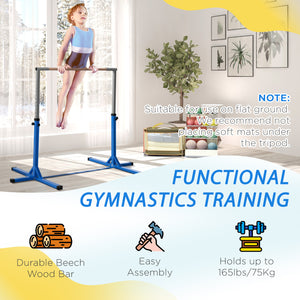 Professional gymnastics bar for children, blue