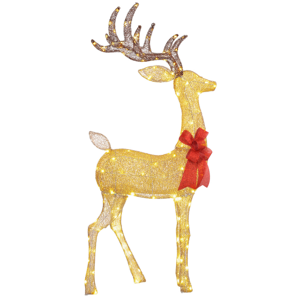 Gold Glowing Reindeer Garden Decoration