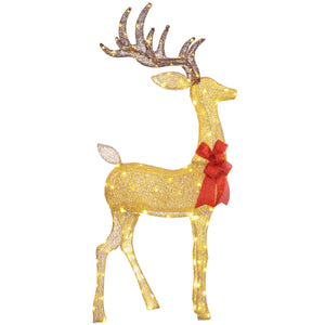 Gold Glowing Reindeer Garden Decoration