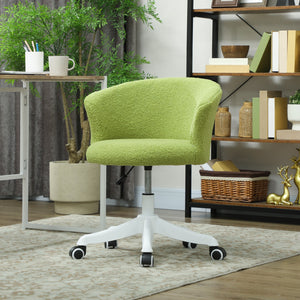 Soft armless office chair with adjustable height, light green