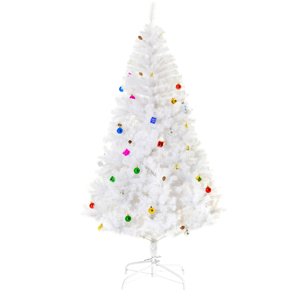 6ft White Artificial Christmas Tree with Ornament