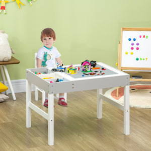 Lego table with storage for children, gray