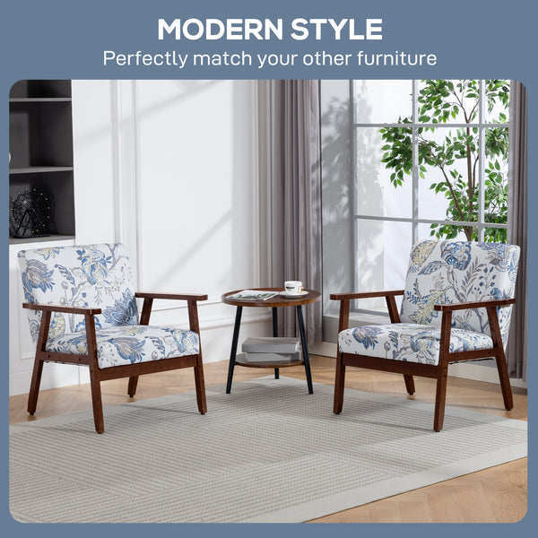 Set of 2 modern accent chairs with upholstered seats and a linen-look fabric.