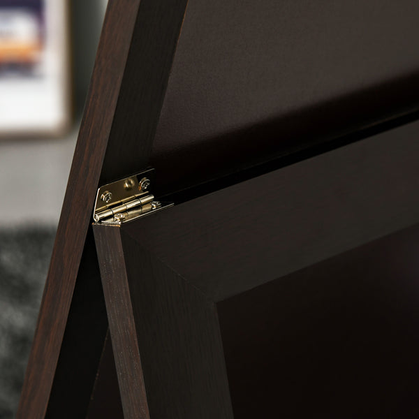 Brown framed mirror on stand