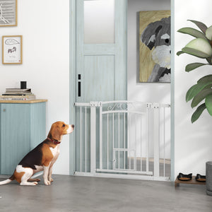 Dog gate with small door