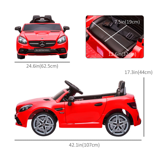12V car with parental remote control and two motors, red