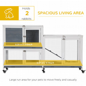 Wooden hutch with pull-out tray, lockable door and opening roof, grey