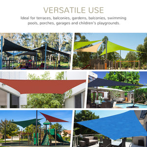 Outdoor Rectangular Shade Sail - 12' x 12' with Bag, Sand