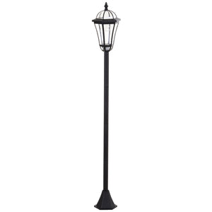 Set of 2 LED garden lights with automatic switch, black