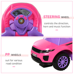 2 in 1 push car for children, pink