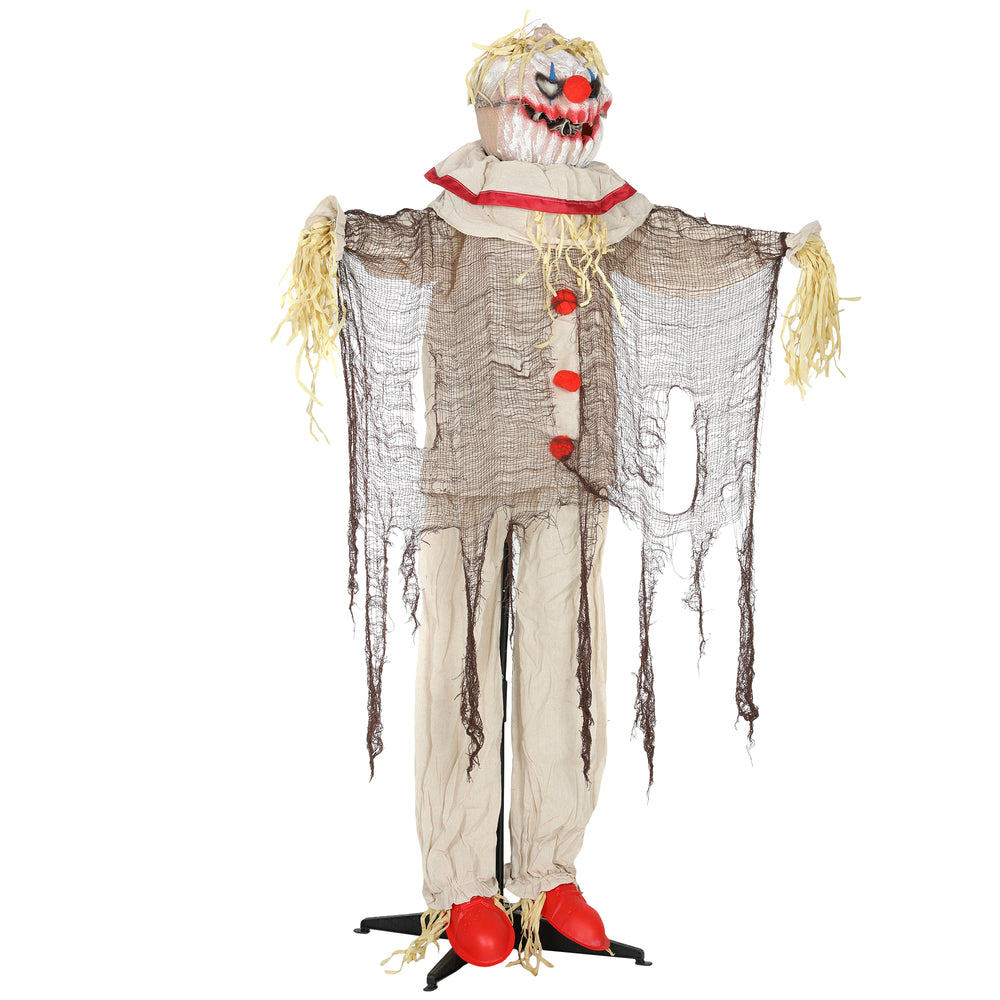 Life-Size Animated Pumpkin Clown with Light-Up LED Eyes, Battery Operated, Indoor Party Prop