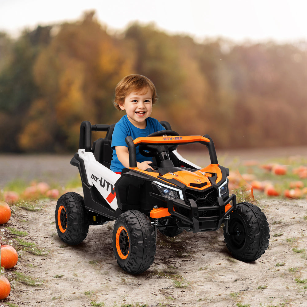 12V Electric Car with Remote Control, Battery Electric UTV with Spring Suspension, Orange